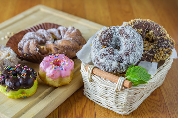 donut in a wicker basket