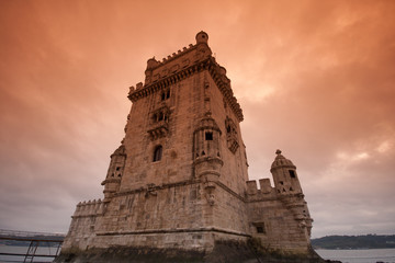 belem tower perspective portugal 