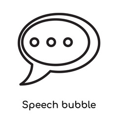 Speech bubble icon vector sign and symbol isolated on white background, Speech bubble logo concept