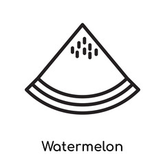 Watermelon icon vector sign and symbol isolated on white background, Watermelon logo concept