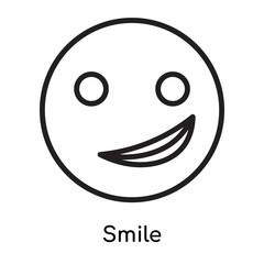 Smile icon vector sign and symbol isolated on white background, Smile logo concept