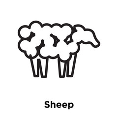Sheep icon vector sign and symbol isolated on white background, Sheep logo concept