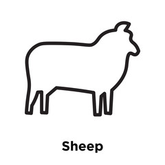 Sheep icon vector sign and symbol isolated on white background, Sheep logo concept
