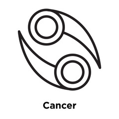 Cancer icon vector sign and symbol isolated on white background, Cancer logo concept