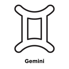 Gemini icon vector sign and symbol isolated on white background, Gemini logo concept