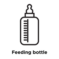 Feeding bottle icon vector sign and symbol isolated on white background, Feeding bottle logo concept