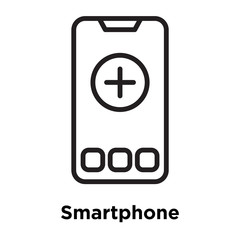 Obraz premium Smartphone icon vector sign and symbol isolated on white background, Smartphone logo concept