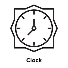 Clock icon vector sign and symbol isolated on white background, Clock logo concept