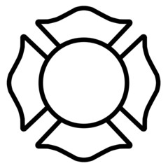 Firefighter White Emblem St Florian Symbol - obrazy, fototapety, plakaty