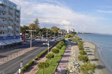 Fototapeta premium The beautiful Limassol Beach in Cyprus