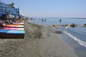Fototapeta na wymiar The beautiful Limassol Beach in Cyprus