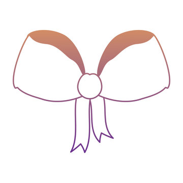 decorative bow icon over white background, vector illustration