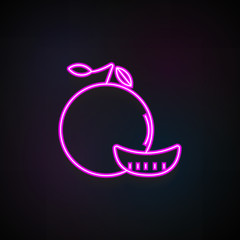 mandarin icon. Element of Fruit icons for mobile concept and web apps. Neon mandarin icon can be used for web and mobile © rashadaliyev