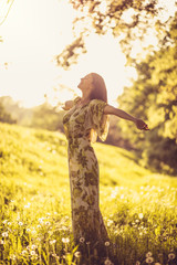 Time to relax in nature. Spring season.