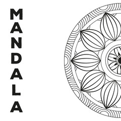 Mandalas black and white emblem vector illustration graphic design