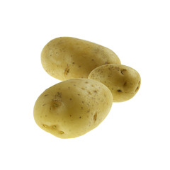 Świeże młode ziemniaki na białym tle