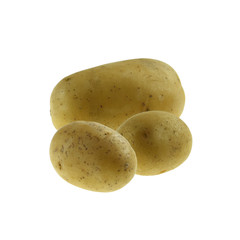 Świeże młode ziemniaki na białym tle