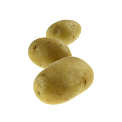 Świeże młode ziemniaki na białym tle