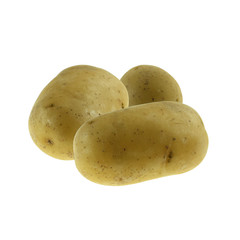 Świeże młode ziemniaki na białym tle