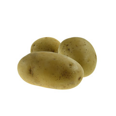 Świeże młode ziemniaki na białym tle