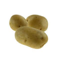 Świeże młode ziemniaki na białym tle