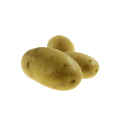 Świeże młode ziemniaki na białym tle