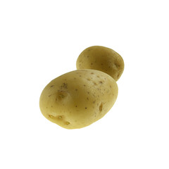 Świeże, młode ziemniaki na białym tle