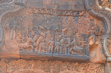 Banteay Srei angkor cambodia ancient sculpture relief