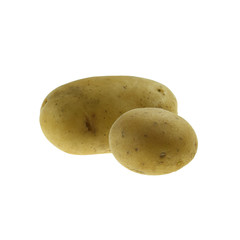 Świeże, młode ziemniaki na białym tle