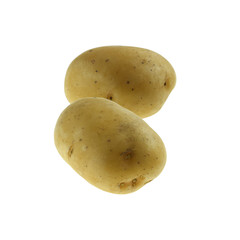 Świeże, młode ziemniaki na białym tle