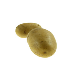 Świeże, młode ziemniaki na białym tle