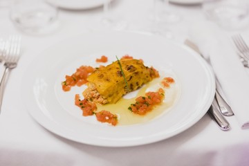 Main dish during an event or wedding