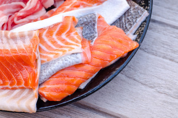 Shabu-shabu series - salmon skin slices