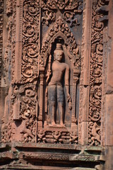 Obraz premium Banteay Srei angkor cambodia ancient sculpture relief