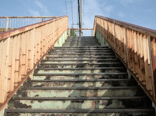 Obraz premium 歩道橋の階段