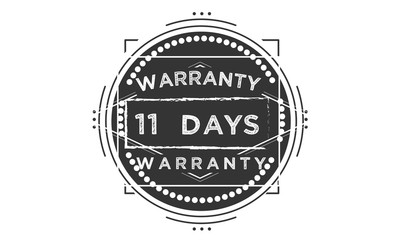 11 days warranty icon stamp
