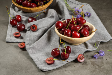 Red fresh cherries