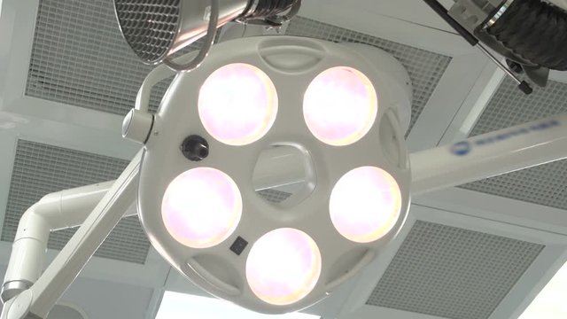 Surgical lights switching on