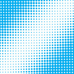 Halftone dots. blue dots on white background