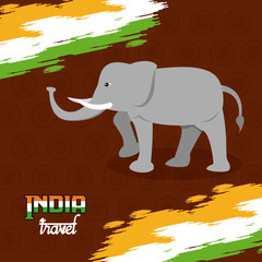 India travel card cute elephant vector illustration graphic design