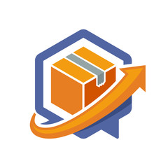 icon illustration with the concept of directional communication media, about packaged goods information.