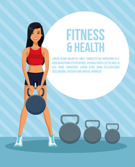 Fototapeta na wymiar Fitness and health woman infographic vector illustration graphic design