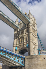 Fototapeta na wymiar View of one of the towers of the London Bridge, England