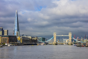 Fototapeta na wymiar Panoramic view of the Thames River. London, England