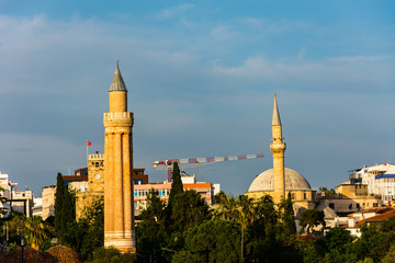 Fototapeta na wymiar The minarets in Antalya