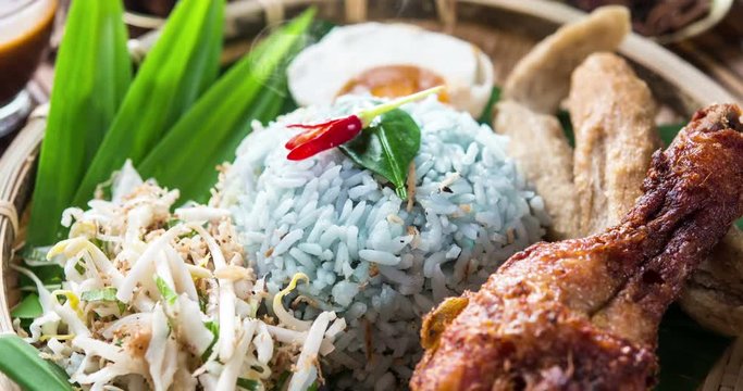 Nasi kerabu or nasi ulam