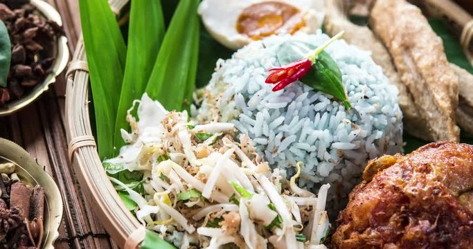 Nasi kerabu or nasi ulam