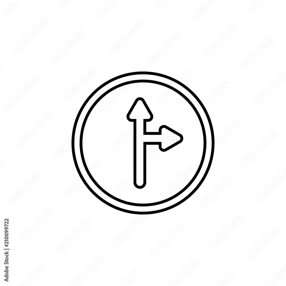 Poster move right or right icon. element of traffic signs icon for mobile concept and web apps. thin line m
