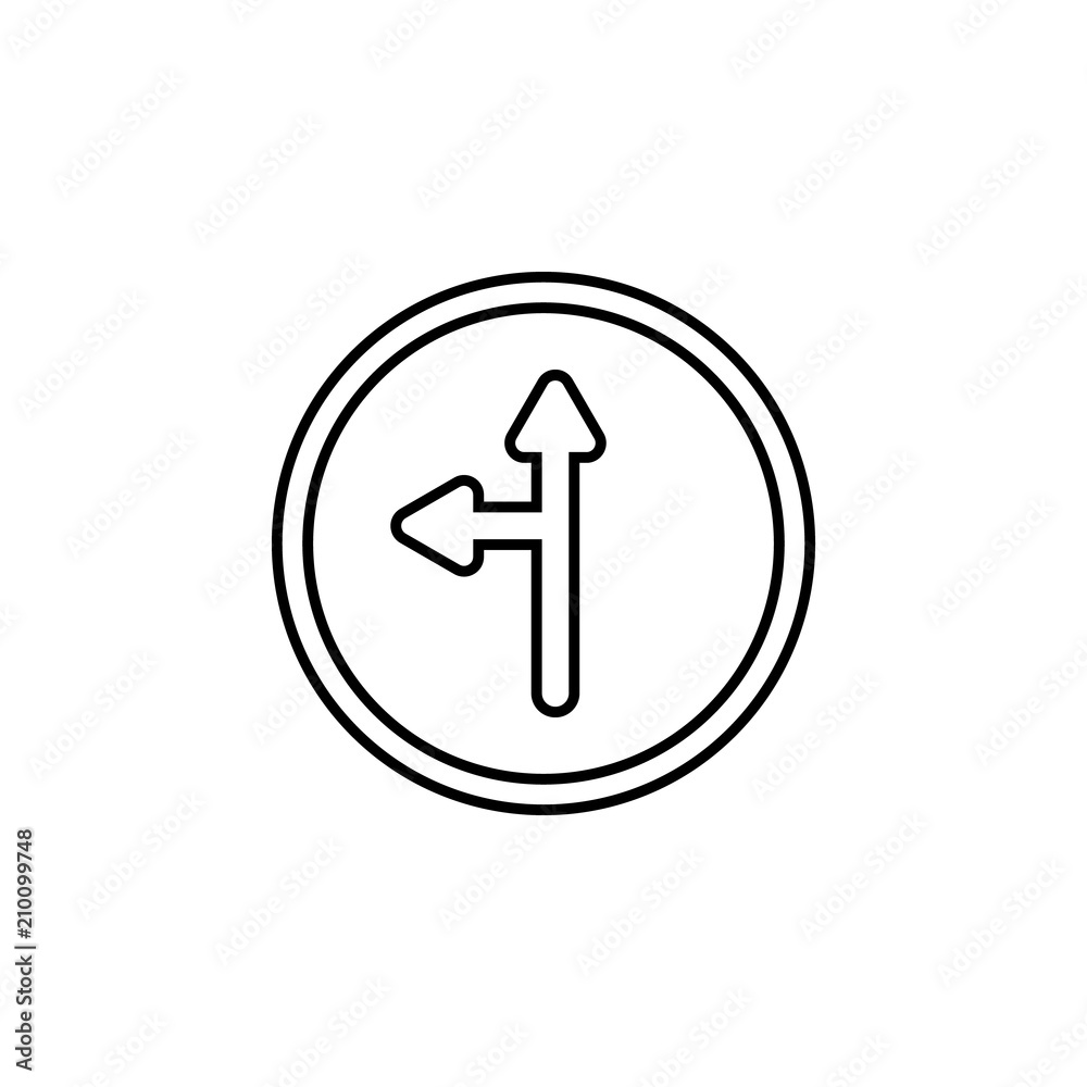 Poster move right or left icon. element of traffic signs icon for mobile concept and web apps. thin line mo