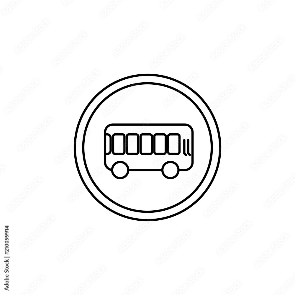 Poster sign bus icon. element of traffic signs icon for mobile concept and web apps. thin line sign bus ico